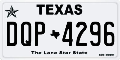 TX license plate DQP4296