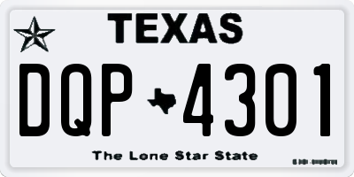 TX license plate DQP4301