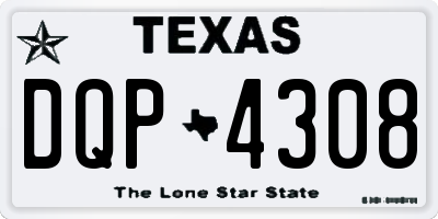 TX license plate DQP4308