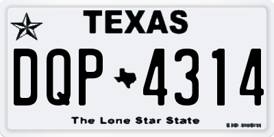 TX license plate DQP4314