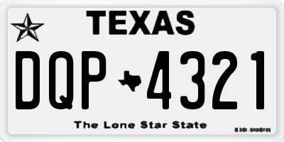 TX license plate DQP4321