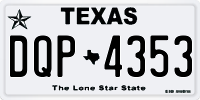 TX license plate DQP4353