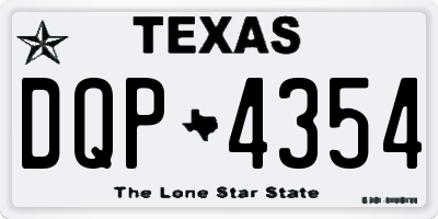 TX license plate DQP4354
