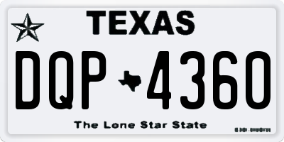 TX license plate DQP4360