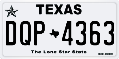 TX license plate DQP4363