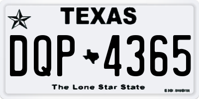 TX license plate DQP4365