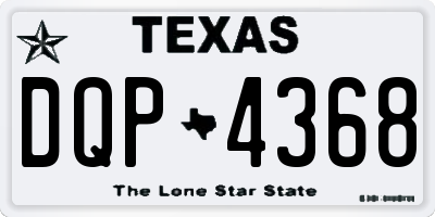 TX license plate DQP4368