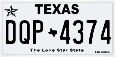 TX license plate DQP4374