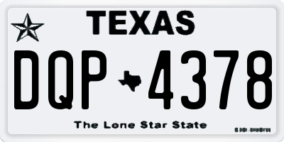 TX license plate DQP4378