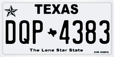 TX license plate DQP4383