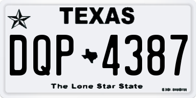 TX license plate DQP4387