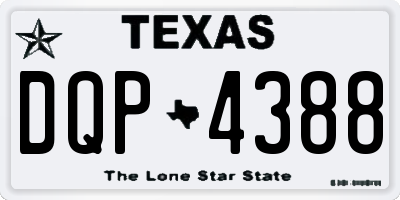 TX license plate DQP4388