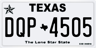 TX license plate DQP4505