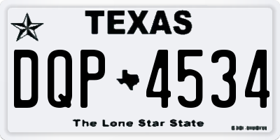 TX license plate DQP4534