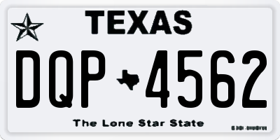 TX license plate DQP4562