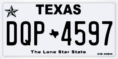 TX license plate DQP4597