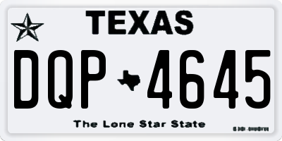 TX license plate DQP4645