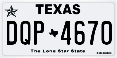 TX license plate DQP4670