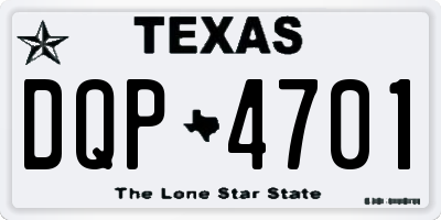 TX license plate DQP4701