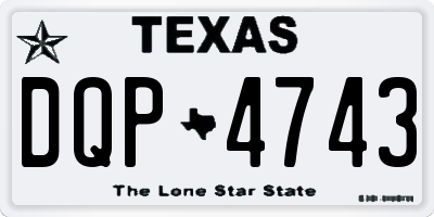 TX license plate DQP4743