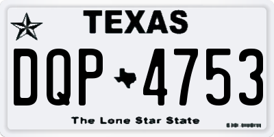 TX license plate DQP4753