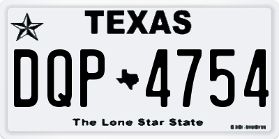 TX license plate DQP4754