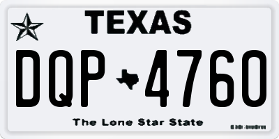 TX license plate DQP4760