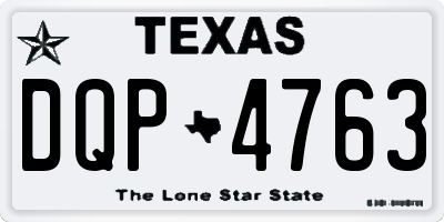 TX license plate DQP4763
