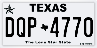 TX license plate DQP4770
