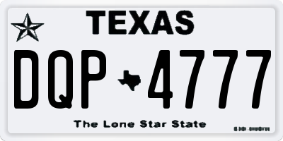TX license plate DQP4777