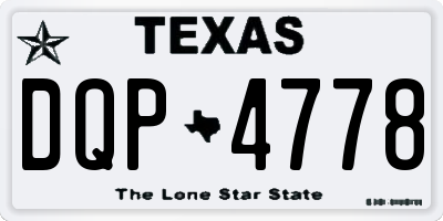 TX license plate DQP4778