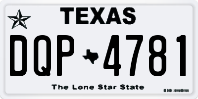TX license plate DQP4781