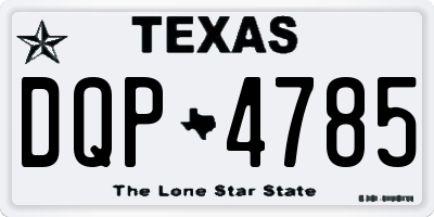 TX license plate DQP4785