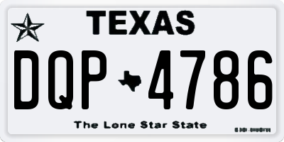 TX license plate DQP4786