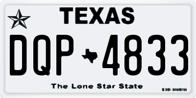 TX license plate DQP4833