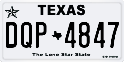TX license plate DQP4847