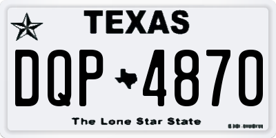 TX license plate DQP4870