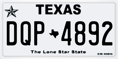 TX license plate DQP4892