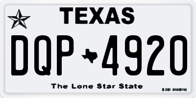 TX license plate DQP4920