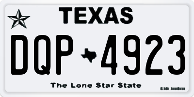 TX license plate DQP4923