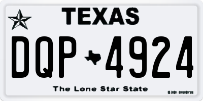 TX license plate DQP4924