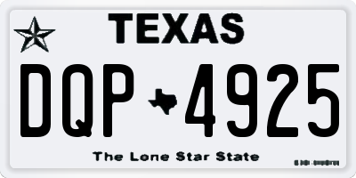 TX license plate DQP4925