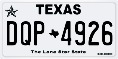 TX license plate DQP4926