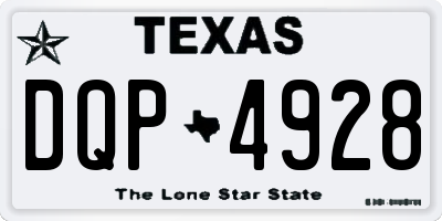 TX license plate DQP4928