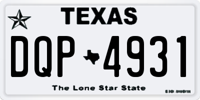 TX license plate DQP4931
