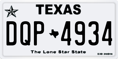TX license plate DQP4934