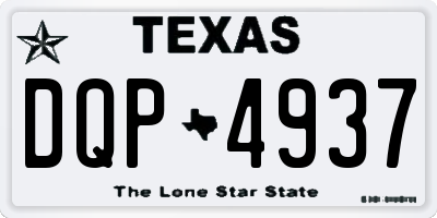TX license plate DQP4937