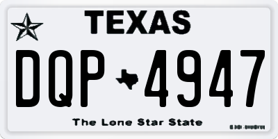 TX license plate DQP4947