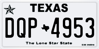 TX license plate DQP4953
