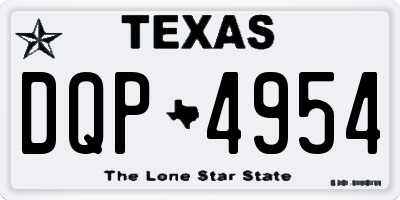 TX license plate DQP4954